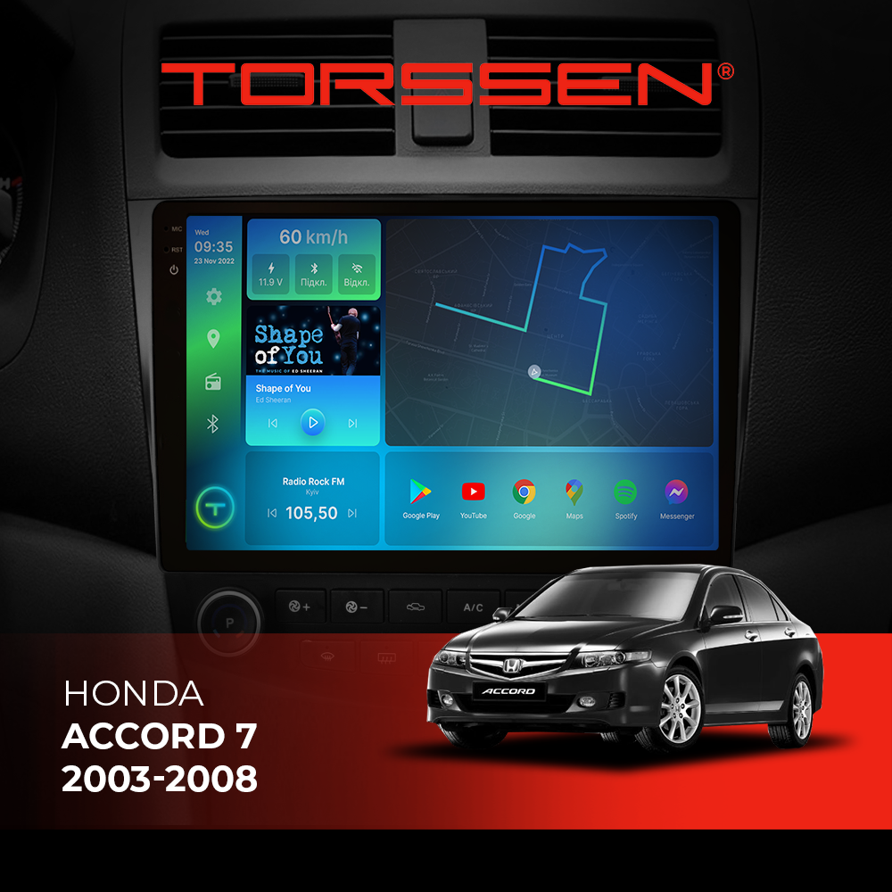 Штатная магнитола Torssen 2K Honda Accord 7 03-08 FL10 4+64Gb 4G Carplay DSP