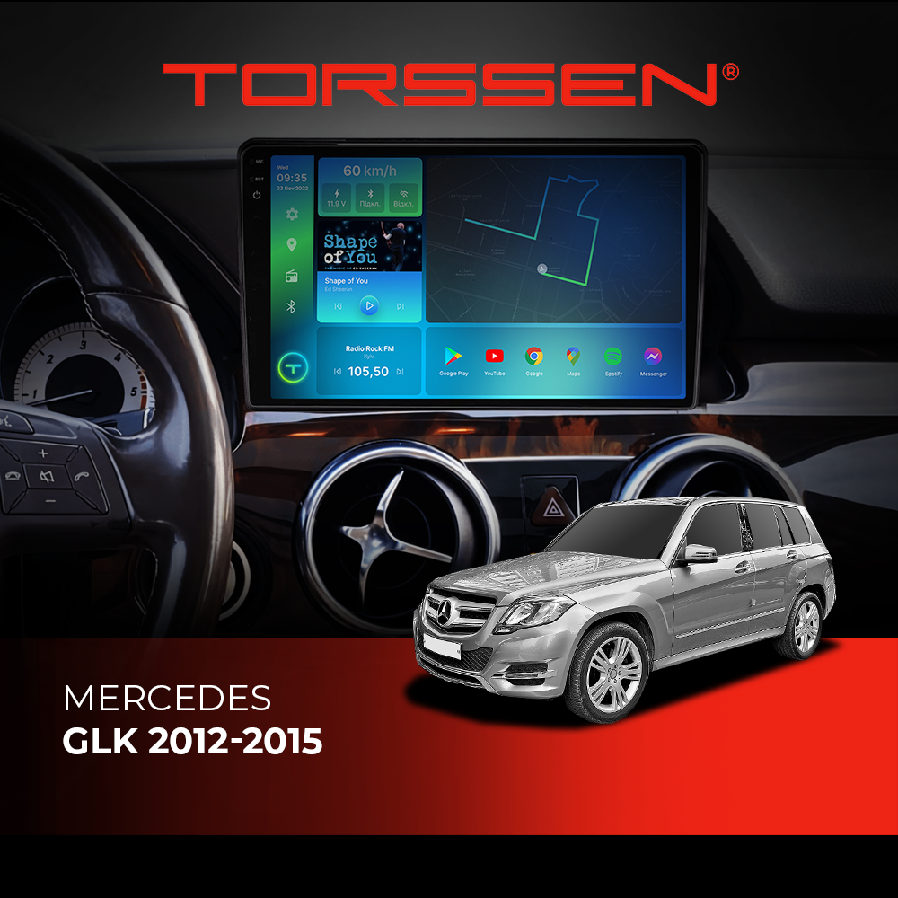 Штатная магнитола 2K Torssen Mercedes GLK 2012-2015 F9332 4G Carplay DSP