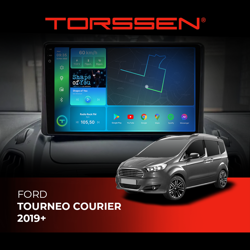 Штатная магнитола Torssen 2K Ford Tourneo Courier 2019+ F9464 4G Carplay DSP