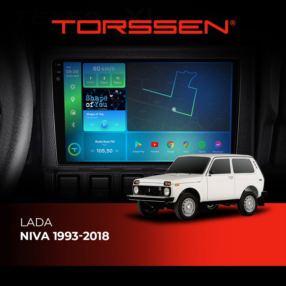 Штатная магнитола Torssen Lada Niva 1993-2018 F98256 4G Carplay DSP