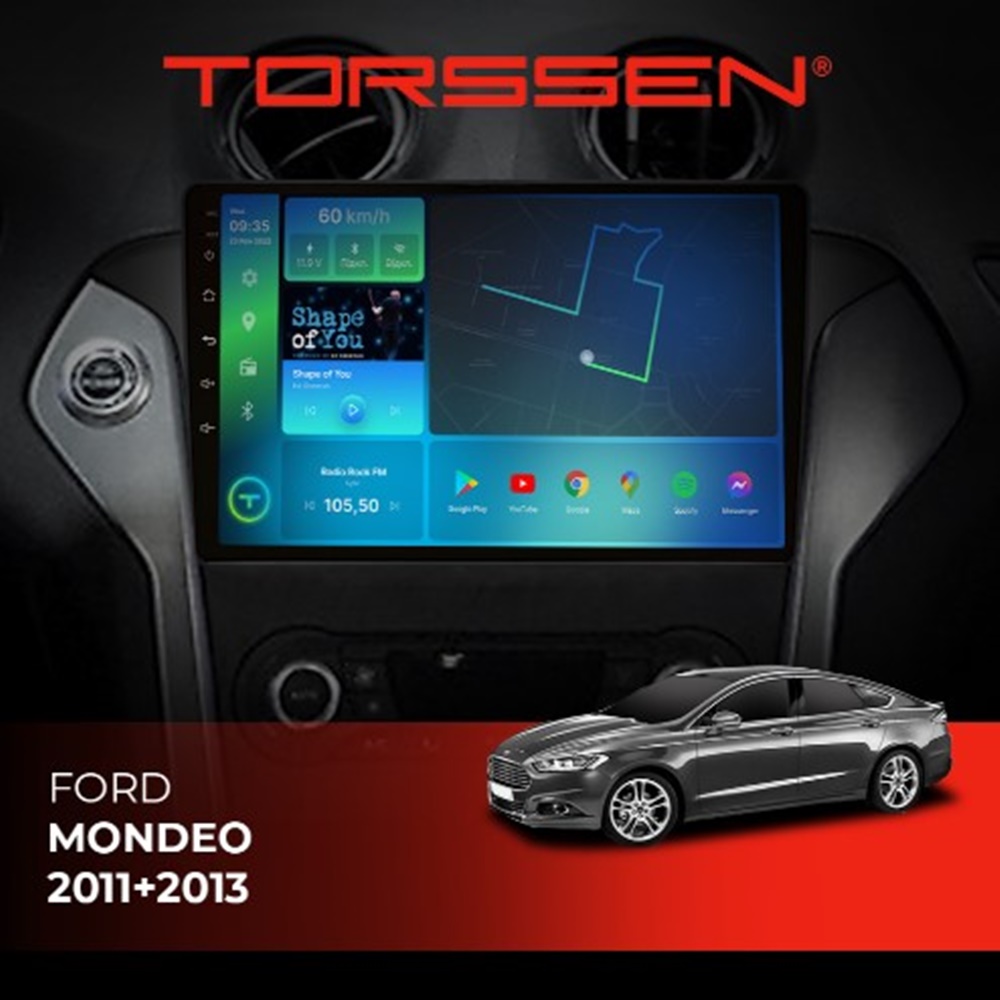 Штатная магнитола Torssen Ford Mondeo 11+13 black F9332 4G Carplay DSP