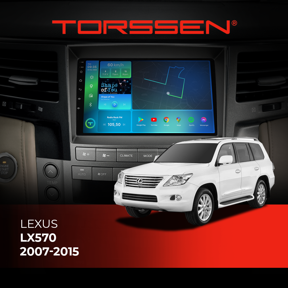 Штатная магнитола Torssen Lexus LX570 2007-2015 F9332 4G Carplay DSP