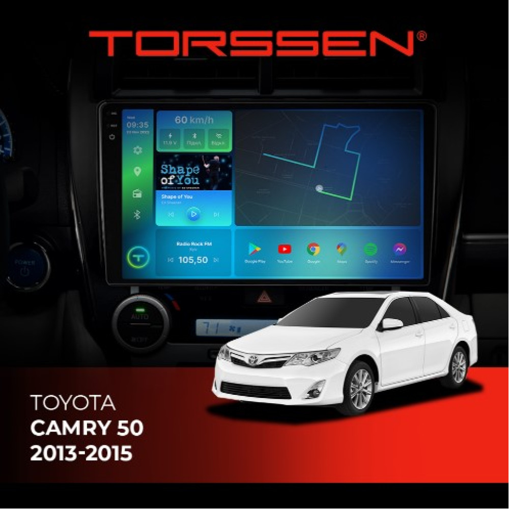 Штатная магнитола Torssen 2K Toyota Camry 50 2013-2015 F98256 4G Carplay DSP с кнопками