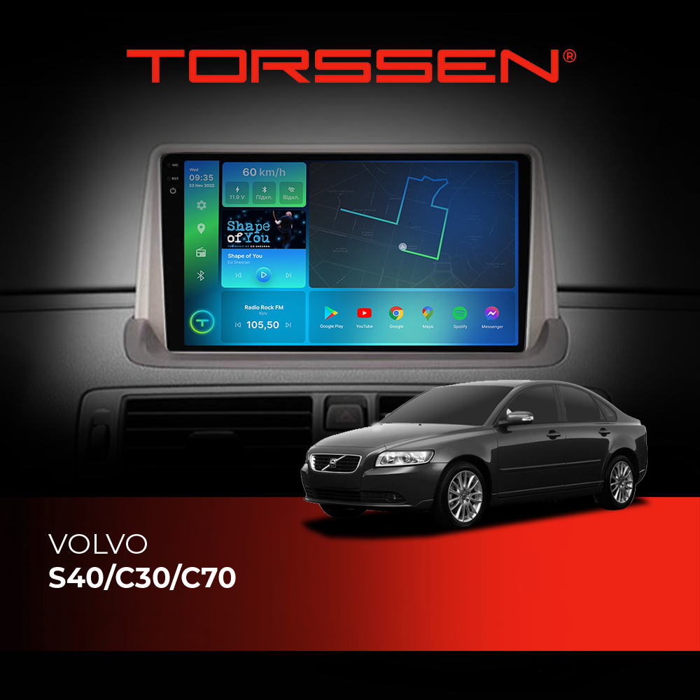 Штатная магнитола Torssen 2K Volvo S40/C30/C70 F9332 4G Carplay DSP