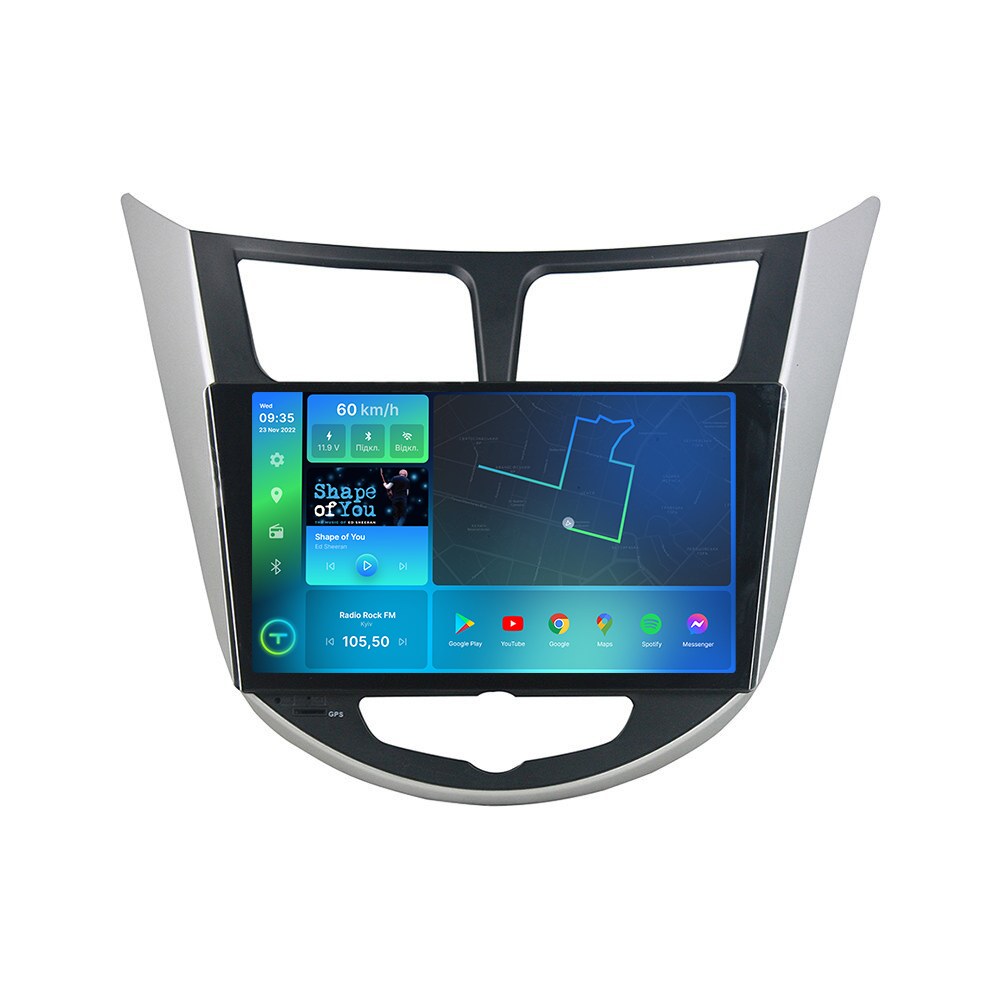 Штатная магнитола Torssen 2K Hyundai Accent 2011-2018 silver+black F9464 4G Carplay DSP