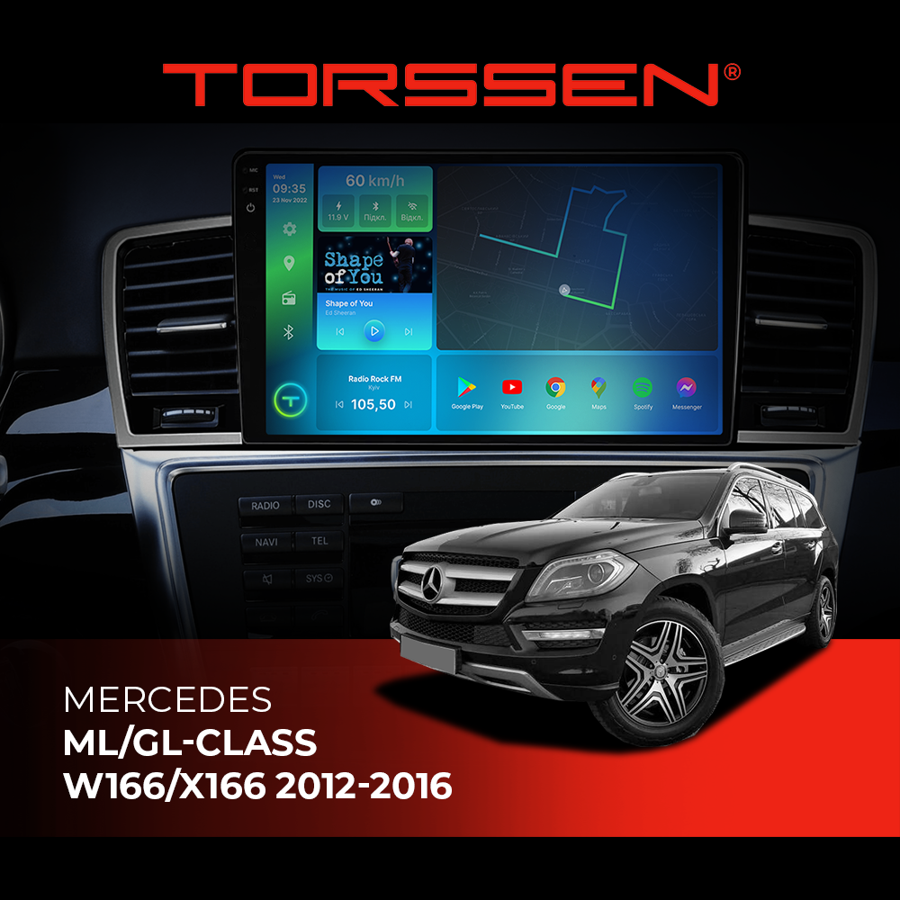 Штатная магнитола Torssen  2K DTS Mercedes ML/GL-class W166/X166 12-16 F9432 4G Carplay DSP