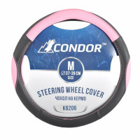 Чехол на руль Condor M 37-39см, черный с розовым