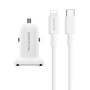Автомобильное зарядное устройство BOROFONE BZ12B single port QC3.0 (Type-C to Lightning) 18W White