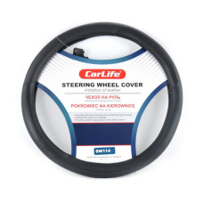 Чехол на руль Carlife 39-41 см из искусственной кожи, черный SW114L