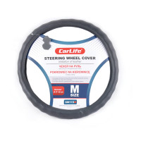 Чехол на руль Carlife 37-39 см из искусственной кожи, черный SW115M