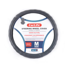 Чехол на руль Carlife 37-39 см из искусственной кожи, черный SW115M