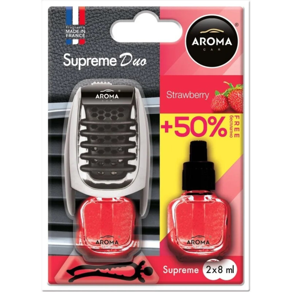 Ароматизатор Aroma Car Supreme Duo Slim Strawberry, 7мл