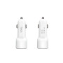 Автомобільний зарядний пристрій HOCO Z23 grand style dual-port car charger set with iP cable White
