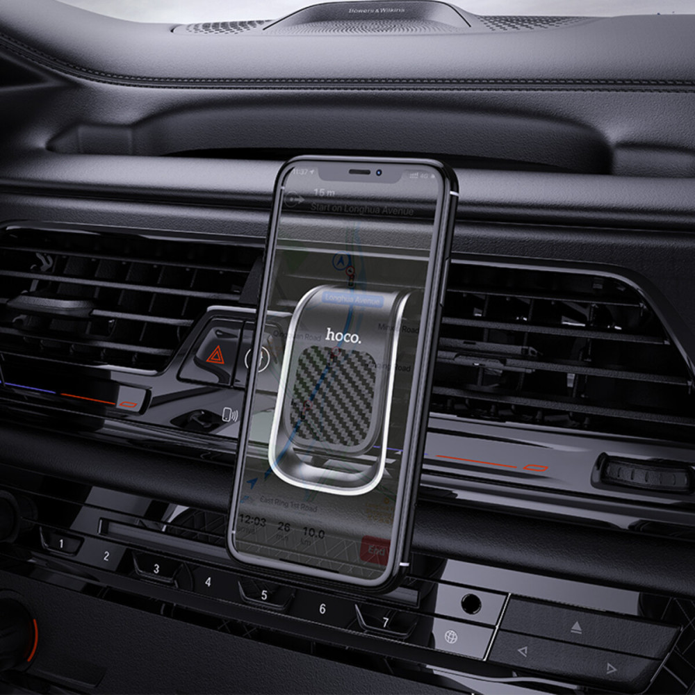 Автомобильный держатель для смартфона HOCO CA74 Universe air outlet magnetic car holder Black+Silver