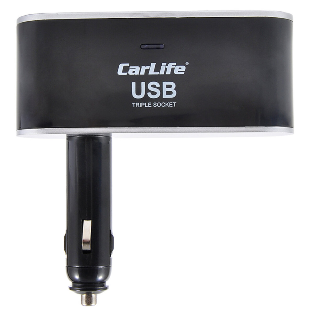 Розгалужувач прикурювача Carlife 3в1 + USB