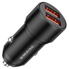 Автомобильное зарядное устройство BOROFONE BZ19 Wisdom dual port car charger Black