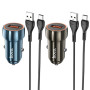 Автомобильное зарядное устройство HOCO Z46 Blue shield single port QC3.0 18W (Type-C) Metal Gray
