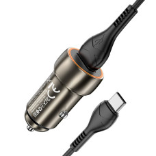 Автомобильное зарядное устройство HOCO Z46 Blue shield single port QC3.0 18W (Type-C) Metal Gray