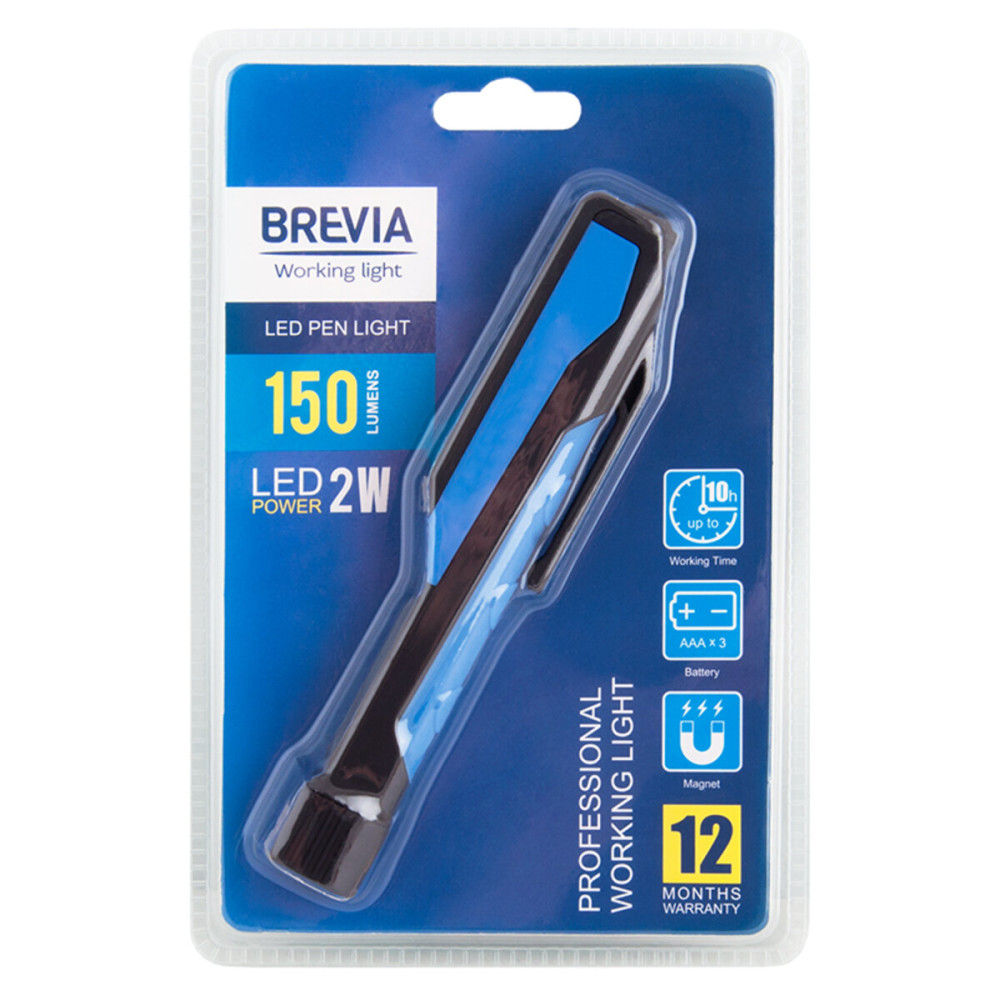 Фонарь инспекционный Brevia LED Pen Light 2W LED, 150lm, IP20, IK05, 3xAAA 11390