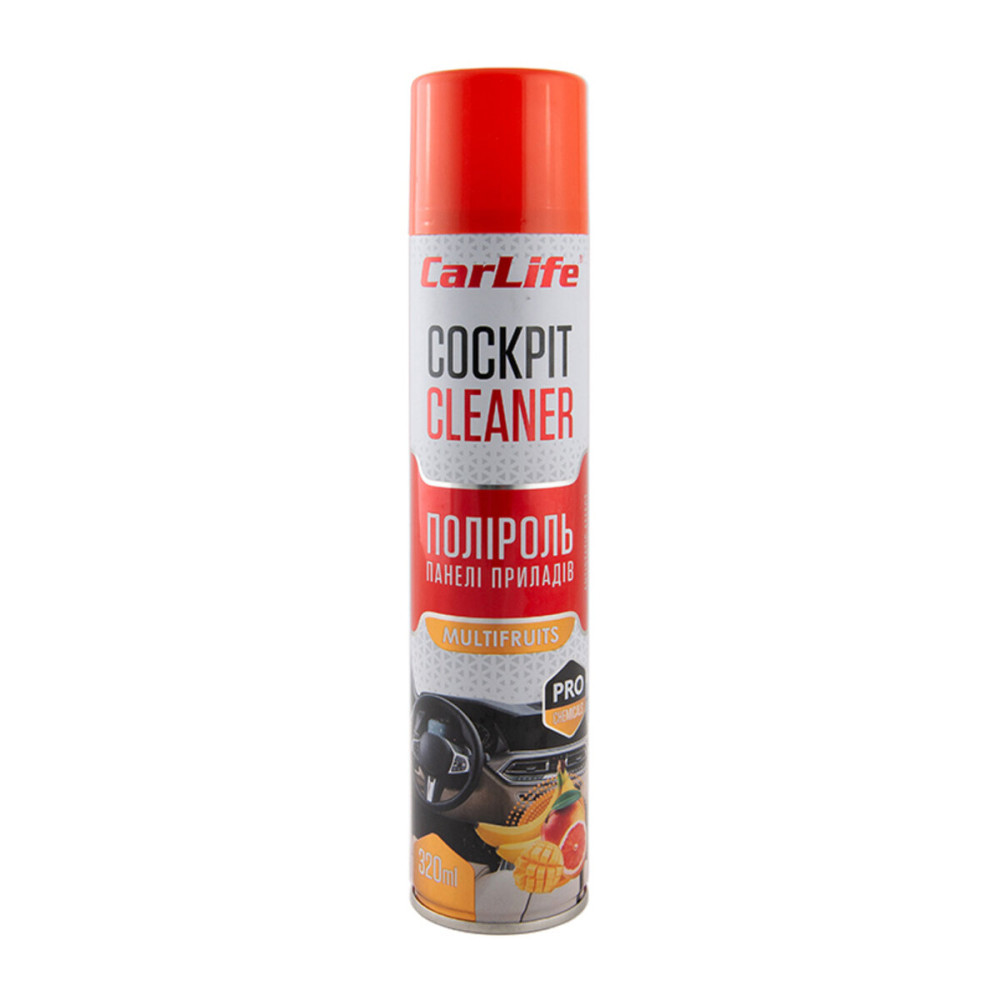 Полироль для панели приборов CarLife Cockpit Cleaner Мультифрукт, 320мл