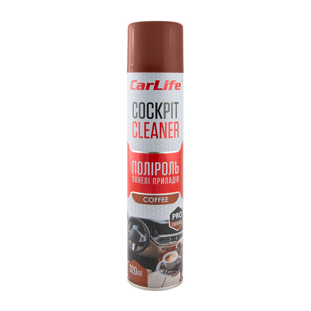 Полироль для панели приборов CarLife Cockpit Cleaner Кофе, 320мл
