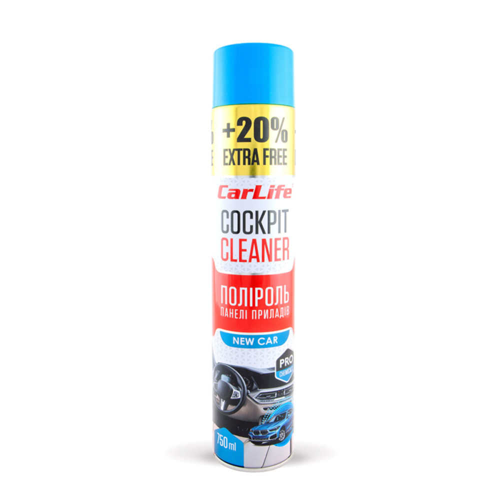 Полироль для панели приборов CarLife Cockpit Cleaner Новая машина, 750мл
