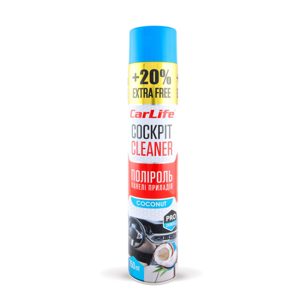 Полироль для панели приборов CarLife Cockpit Cleaner Кокос, 750мл