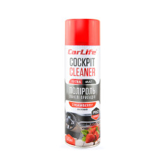 Полироль для панели приборов CarLife Cockpit Cleaner EXTRA MAT Клубника, 500мл
