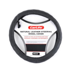 Чехол на руль Carlife 41-43 см кожаный, черный SW225XL