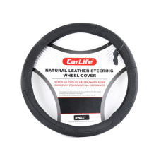Чехол на руль Carlife 41-43 см кожаный, черный SW227XL