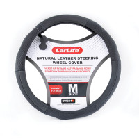 Чехол на руль Carlife 41-43 см кожаный CarLife черный