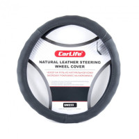 Чехол на руль Carlife 41-43 см кожаный, черный SW233XL