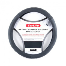 Чехол на руль Carlife 41-43 см кожаный, черный SW233XL