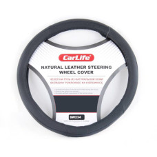 Чехол на руль Carlife 41-43 см кожаный, черный SW234XL