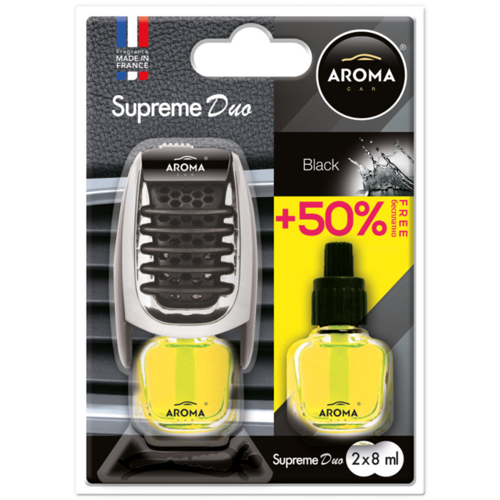 Ароматизатор Aroma Car Supreme Duo Slim Black, 7мл