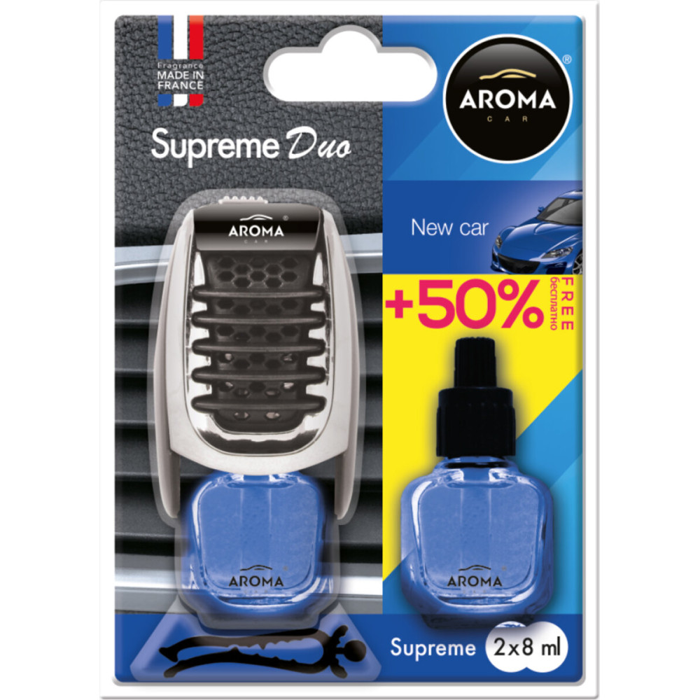 Ароматизатор Aroma Car Supreme Duo Slim New Car, 7мл