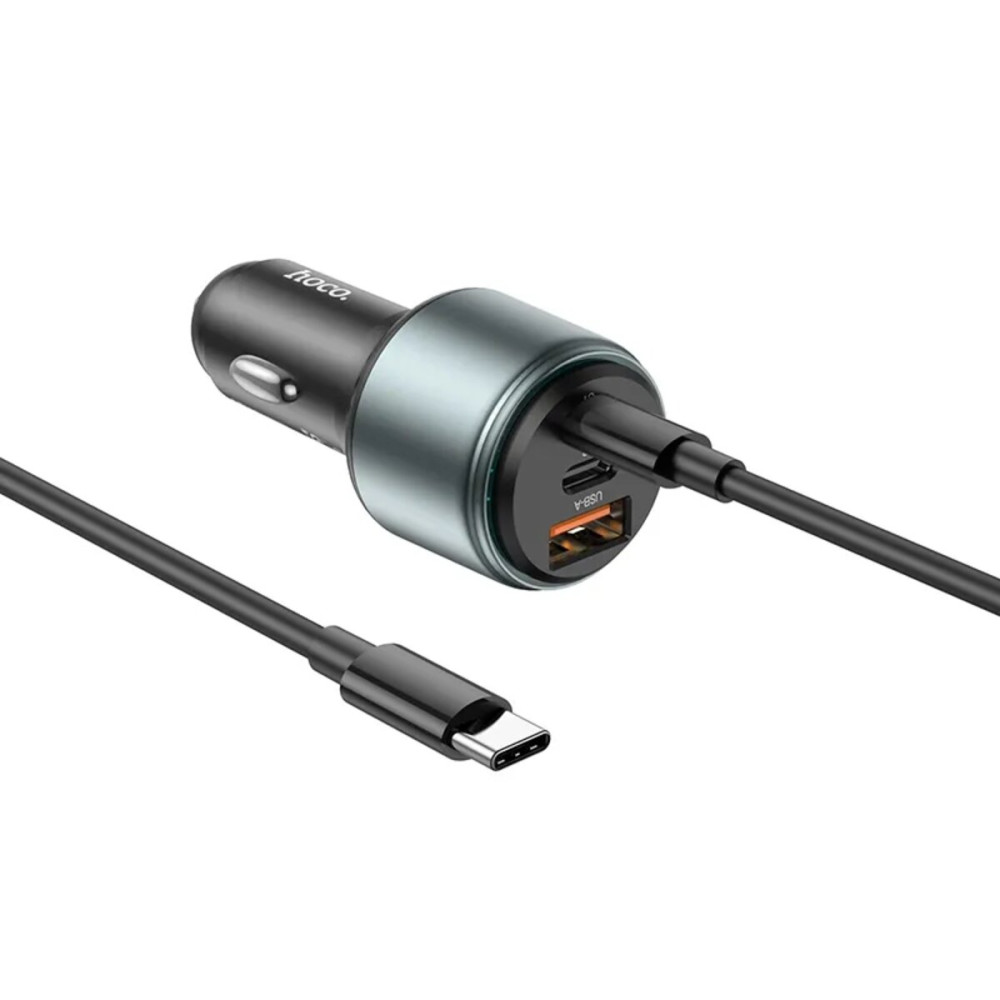 Автомобильное зарядное устройство HOCO NZ9 Galloper 95W three-port(2C1A) car charger set(Type-C to Type-C) Black