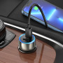 Автомобильное зарядное устройство HOCO Z48 Tough 40W dual port(2C) car charger set(C to iP) Metal Gray