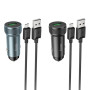 Автомобильное зарядное устройство HOCO Z49A Level single port QC3.0 18W (Micro) Metal Gray