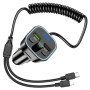 АЗП з FM-модулятором BOROFONE BC45 Prestige QC3.0 2-in-1 car BT FM transmitter with cable 18W Black