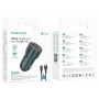 Автомобильное зарядное устройство BOROFONE BZ19A Wisdom single port QC3.0 car charger set(Micro) 18W Sapphire Blue