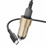 Автомобильное зарядное устройство BOROFONE BZ19A Wisdom single port QC3.0 car charger set(Type-C) 18W Gold
