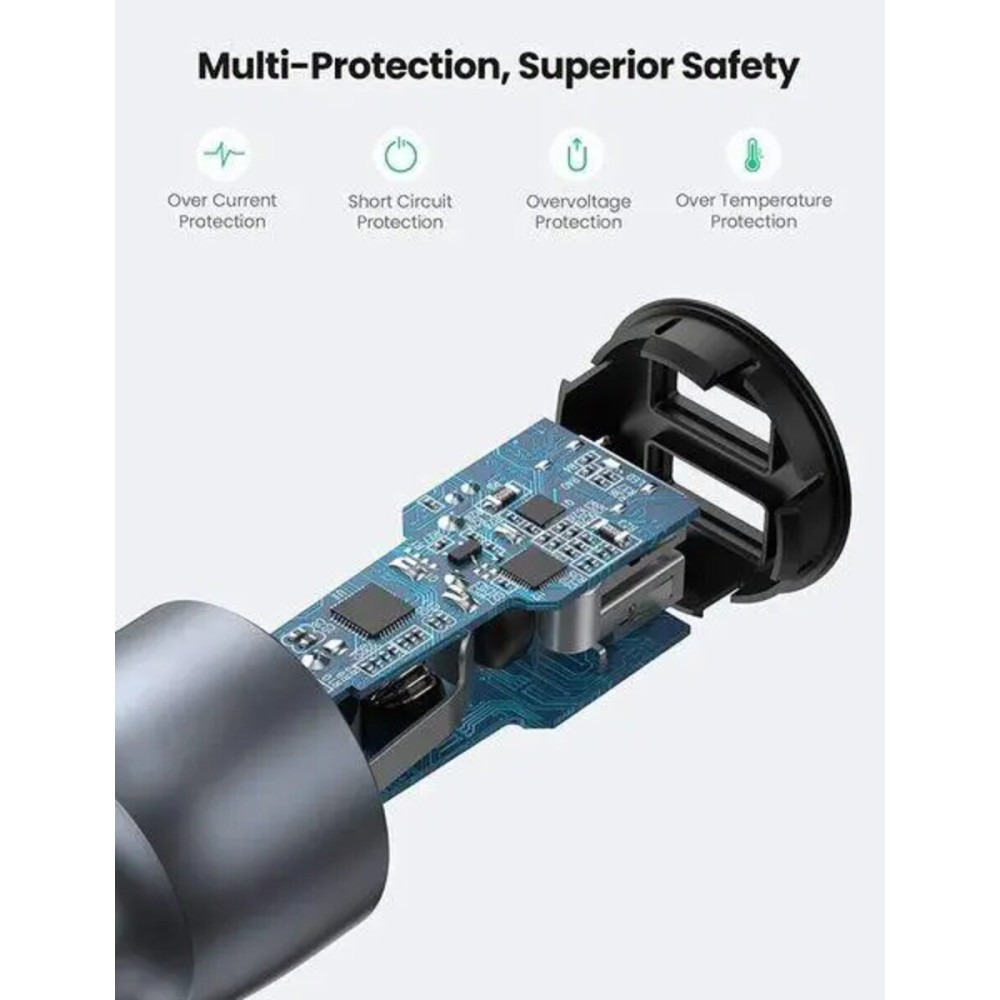 Автомобильное зарядное устройство UGREEN CD213 Fast Car Charger (Dark Blue) (UGR-10144)