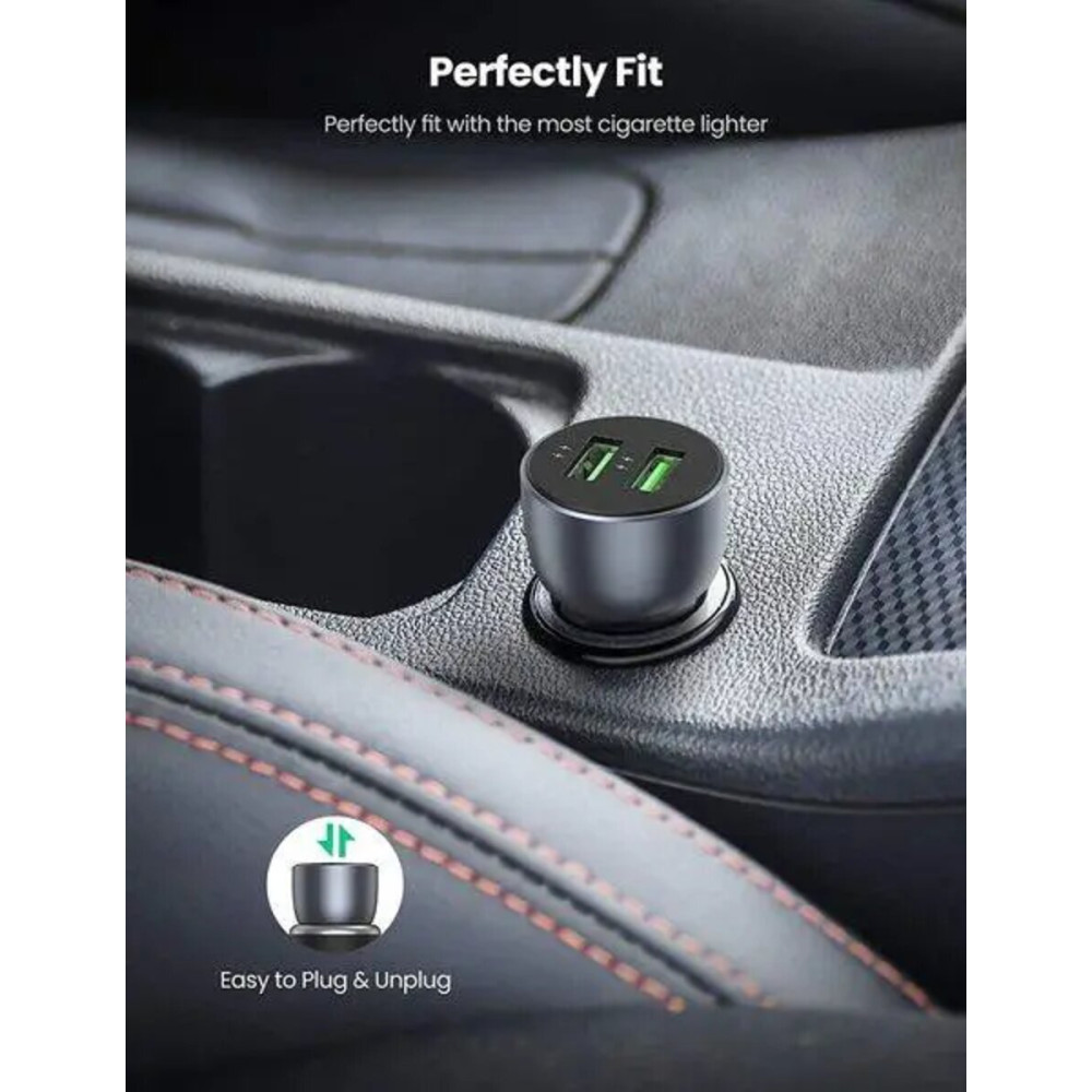 Автомобильное зарядное устройство UGREEN CD213 Fast Car Charger (Dark Blue) (UGR-10144)