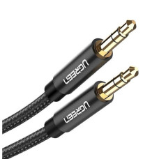 Аудіо кабель UGREEN AV112 3.5mm Male to 3.5mm Male Cable Gold Plated Metal Case with Braid 2m (Black) (UGR-50363)