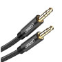 Аудіо кабель UGREEN AV112 3.5mm Male to 3.5mm Male Cable Gold Plated Metal Case with Braid 2m (Black) (UGR-50363)