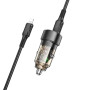 Автомобильное зарядное устройство BOROFONE BZ20 Smart 38W dual port PD20W+QC3.0 car charger set(C to iP) Transparent Black
