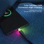 Кабель Essager Colorful LED USB Cable Fast Charging 3A USB-A to Type C 2m black (EXCT-XCDA01)