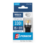 LED автолампа Brevia S-Power W21W 330Lm 15x2835SMD 12/24V CANbus, 2шт