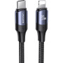 Кабель Usams US-SJ521 U71 Type-C to Lightning 20W PD Fast Charging & Data Cable 1.2m Black